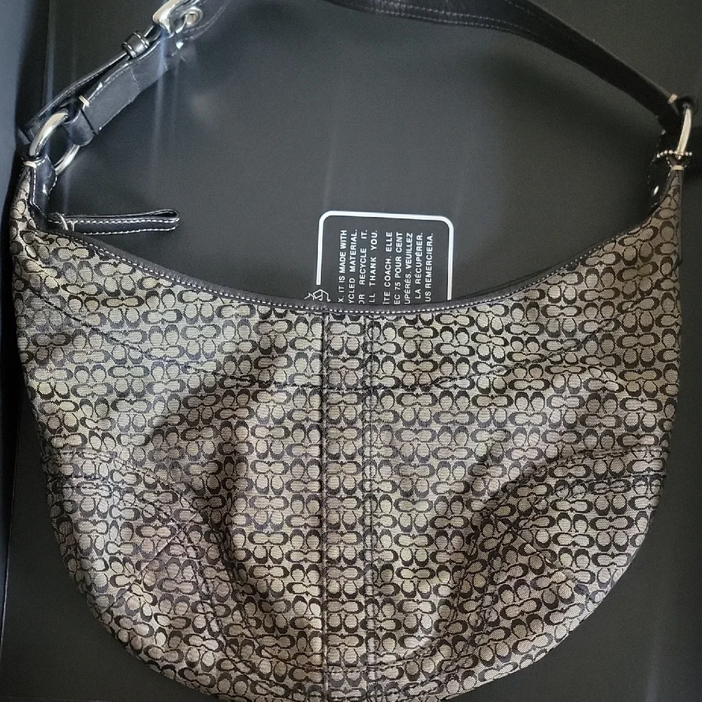 Coach Black and Tan Hobo Bag with Timeless Elegance - Picture 1 of 4